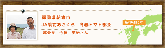 福岡県朝倉市　JA筑前あさくら　冬春トマト部会　部会長　今福　英治さん