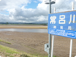 常呂川沿いの玉ねぎ圃場は水没