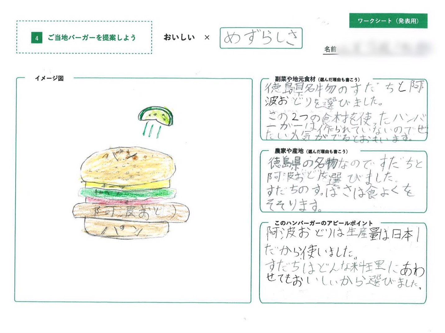 アイデアが詰まった発表ワークシート