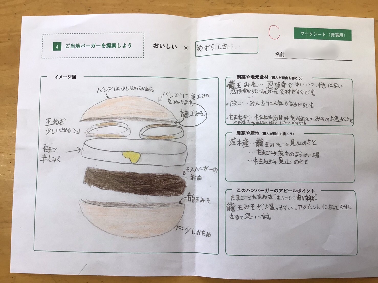 アイデアが詰まった発表ワークシート