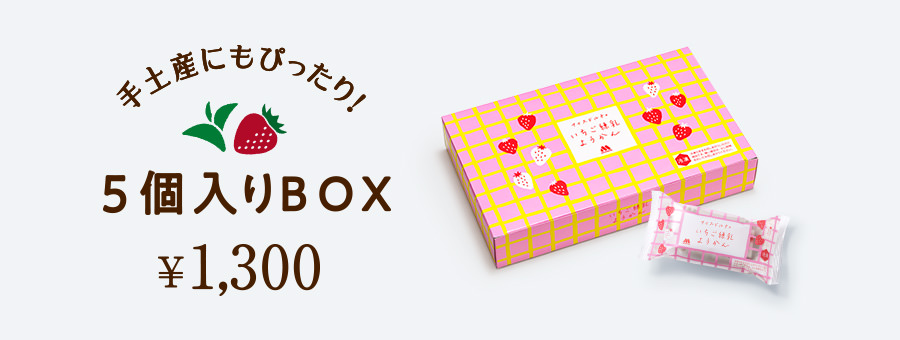 いちご練乳ようかん　5個入りBOX　¥1,300