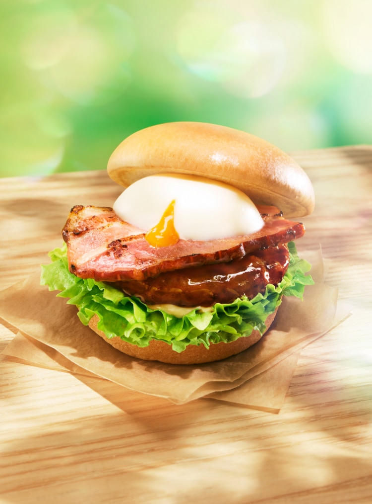 テリヤキソースのリニューアルに伴い、期間限定商品が登場！ とろったまベーコンテリヤキバーガー ￥590