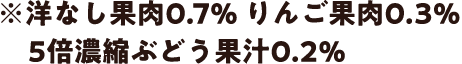 ※洋なし果肉0.7% りんご果肉0.3%5倍濃縮ぶどう果汁0.2%
